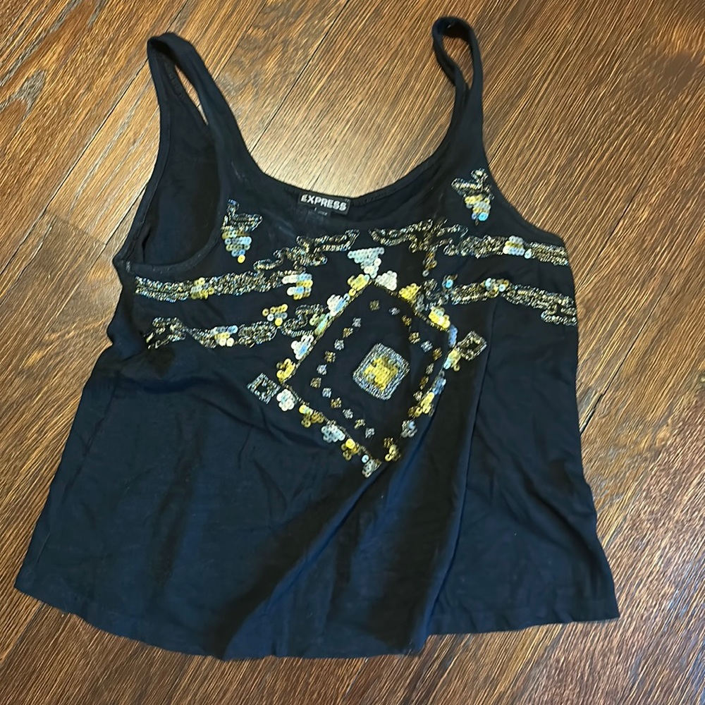 Sequin cropped tank top